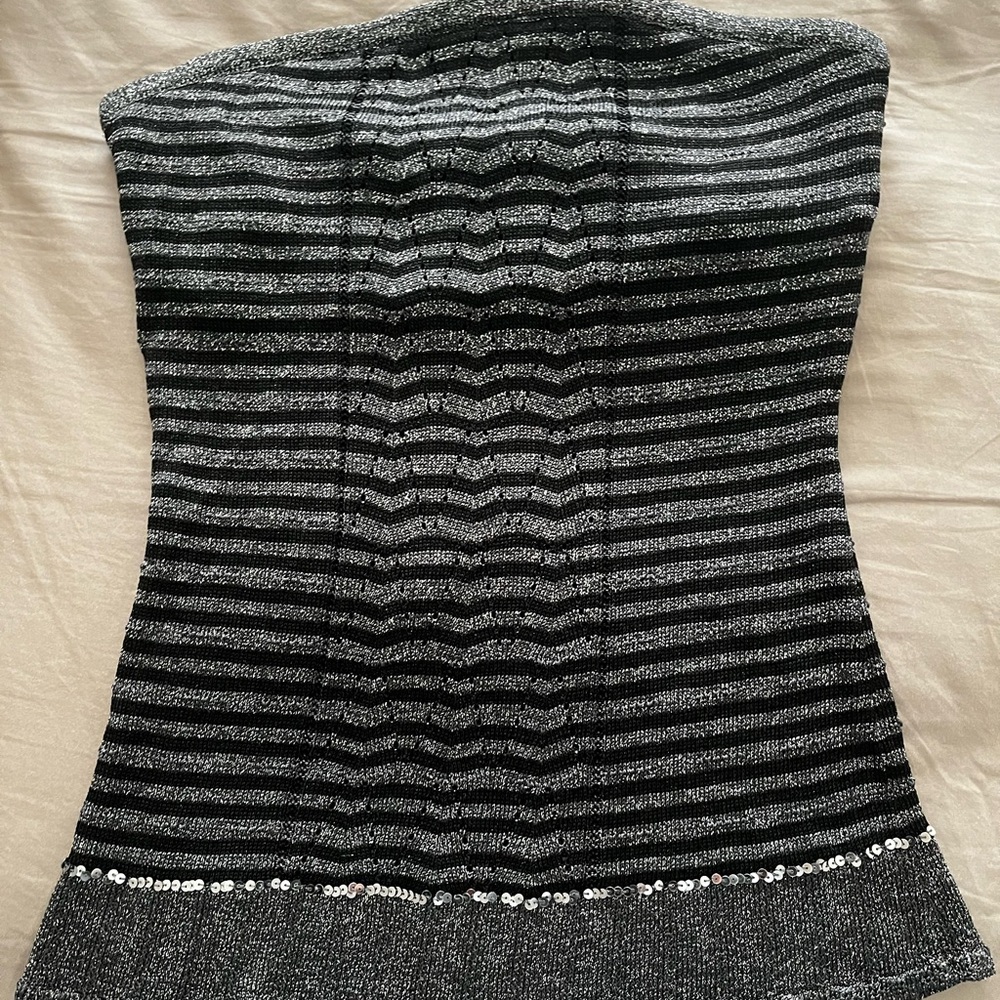 The Limited Silver and Black Tube Top